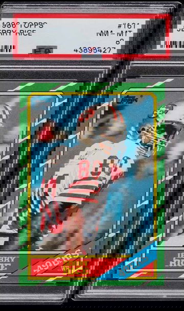 1986 TOPPS FOOTBALL JERRY RICE ROOKIE RC #161 PSA 8 NM-MT