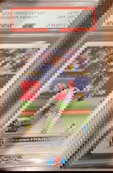 WANDER FRANCO 2022 TOPPS ROOKIE RC #215 PSA 8 MINT Tampa Bay Rays. 