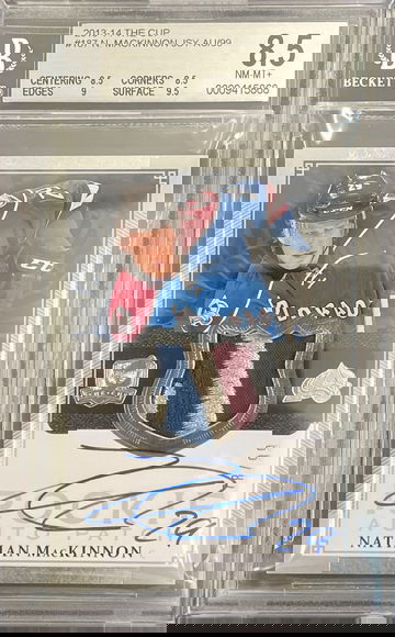 Nathan Mackinnon 2013-14 UD The Cup #187 Auto Rookie Patch 3 CLR /99 RC BGS 8.5 +