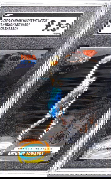 2023-24 Panini Hoops Premium Stock #7 Anthony Edwards Attack The Rack SGC 9.5