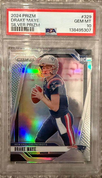 Drake Maye 2024 Silver Prizm PSA 10