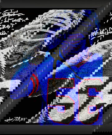 Lawrence Taylor ORIGINAL 16x20 Oil Painting Signed Framed with Bad MF Inscription JSA 1/1 by Artist BLANKSY