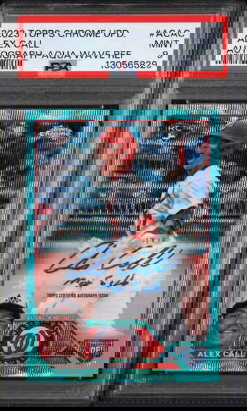 2023 Topps Chrome Update Autograph Aqua Wave Alex Call #ACAC /199 PSA 9