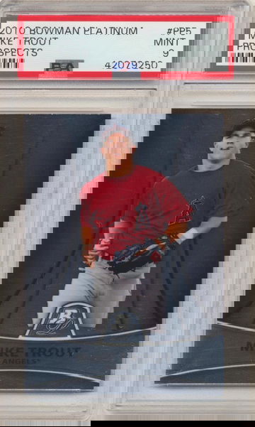 PSA 9 MINT! MIKE TROUT 2010 BOWMAN PLATINUM ROOKIE CARD LA ANGELS RC #PP5 MVP