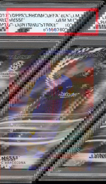 2017 Lionel Messi Topps Chrome Lightning Strike PSA 10