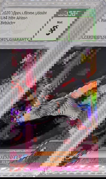 2020 Topps Chrome Update Pete Alonso Rookie Cup Pink Refractor CSG Mint 9