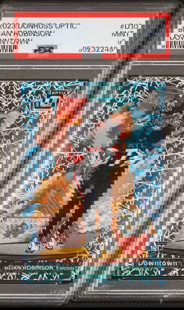 2023 Donruss Optic Downtown #D10 Bijan Robinson RC ROOKIE SSP CASE PSA 9