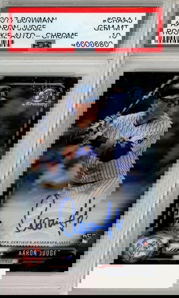 2017 BOWMAN ROOKIE AUTOGRAPHS AARON JUDGE #CRAAJ CHROME PSA 10 RC