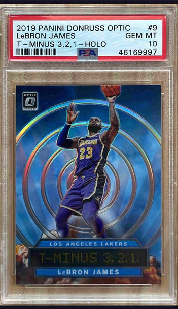 LEBRON JAMES 2019-20 DONRUSS OPTIC T-MINUS HOLO PSA 10  LAKERS CAVALIERS HEAT #3