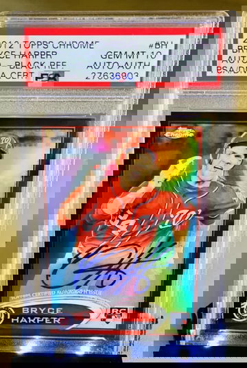2012 Bryce Harper Black RC Auto /100 PSA 10 POP 1 Topps Chrome Refractor 