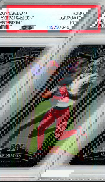 2024 PANINI SELECT JAYDEN DANIELS #380 SILVER PRIZM ROOKIE RC PSA 10 GEM MT