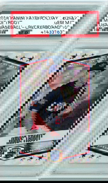 2018 Panini Father's Day #USA2 Mike Trout USA Baseball-Checkerboard PSA 10 GEM MINT!