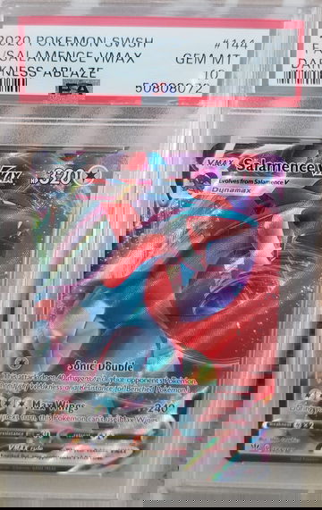 2020 Pokemon Sword and Shield Darkness Ablaze Full Art Salamence Vmax 144 PSA 10 Gem-Mint