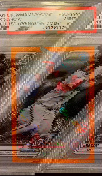 2020 Bowman Chrome Luis Garcia Orange Shimmer Refractor #/25 PSA 9 MINT