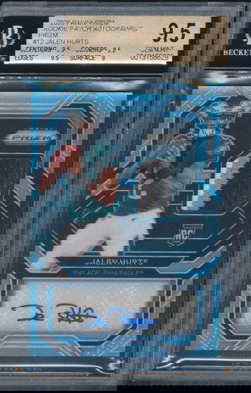 2020 Panini Prizm Jalen Hurts RC Rookie Patch Auto RPA Silver #/99 BGS 9.5 10 Auto 