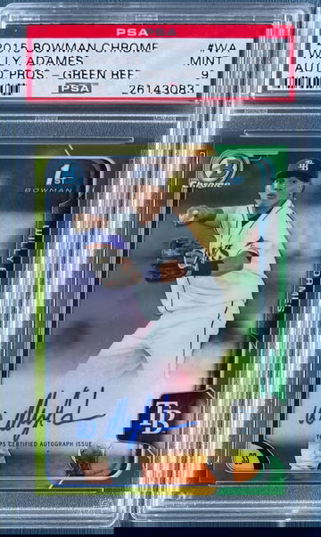 2015 Bowman Chrome Willy Adames Prospect Auto Green /99 PSA 9
