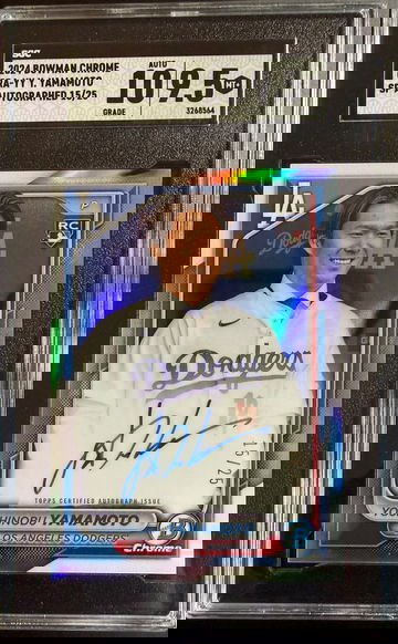 Yoshinobu Yamamoto 2024 Bowman Chrome RC Auto Image Variation SSP #'d 15/25 SGC 9.5 Auto 10