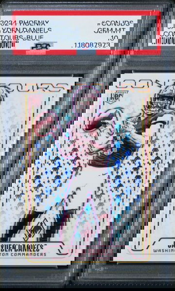 2024 Panini Phoenix Jayden Daniels Contours Blue /50 Rookie RC PSA 10