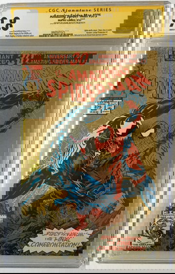 AMAZING SPIDER-MAN #375 CGC 9.8 SIGNED BY MARK BAGLEY  1st ANNE  WEYING FREE S/H.