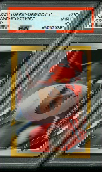 2021 Topps Formula 1 Gold Charles Leclerc #25 /50 PSA 9