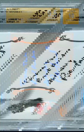 2017 Leaf Trinity Rookie Inscription Auto Patrick Mahomes BGS 9.5