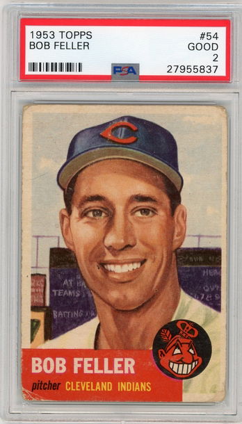 1953 Topps #54 Bob Feller PSA 2