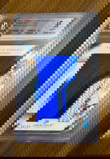 2012 Panini Immaculate Collection Kevin Durant Numbers Patches /25 BGS 9 #IP-KD
