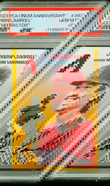 2023 Topps Chrome Platinum Anniversary CORBIN CARROLL Rookie Gold Refractor /50