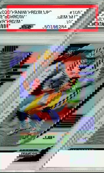 2020 PANINI PRIZM DRAFT PICKS JOE BURROW #105 SILVER PRIZM ROOKIE PSA 10 GEM MT