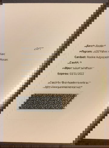 2020 Panini Mosaic Justin Jefferson Rookie Autograph