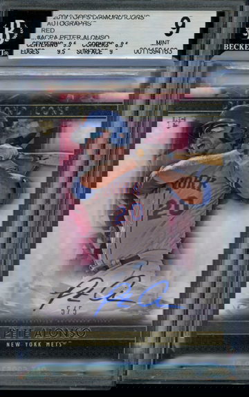 Pete Alonso Mets 2019 Topps Diamond Icons Rookie RC Auto Red 5/5 BGS 9