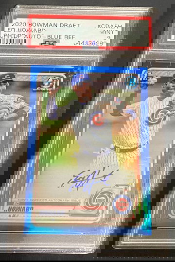 2020 Bowman Draft Chrome Auto Ed Howard 1st Bowman Blue Refractor /150 PSA 9