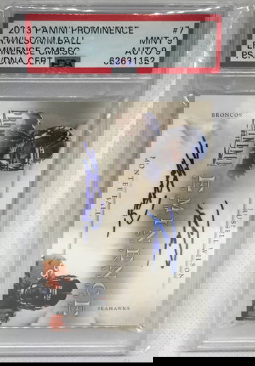 2013 Panini Prominence Russell Wilson Montee Ball Eminence Combo Signature Autograph PSA 9  #'d/10