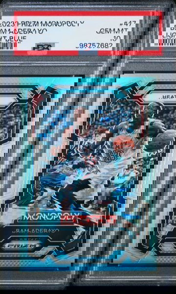 Bam Adebayo 2023-24 Panini Prizm Monopoly Light Blue PSA 10 041/199 Miami Heat