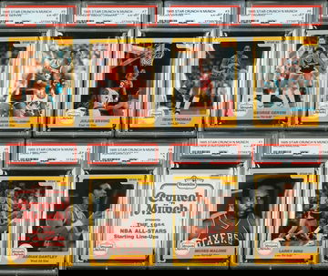 PSA 6 7 Lot 1985 Star Crunch n Munch Near Set (8) w/o Michael Jordan #4 RC