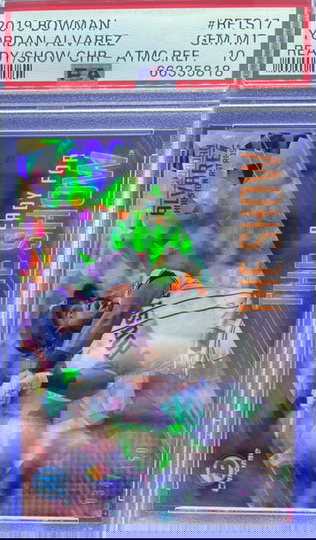 2019 BOWMAN CHROME YORDAN ALVAREZ RC READY FOR SHOW ATOMIC /150 PSA 10 GEM MINT