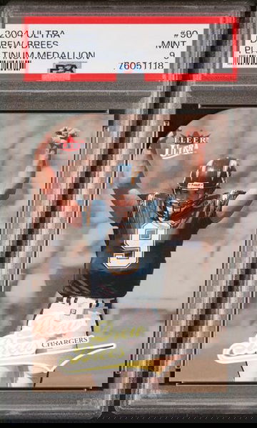 Drew Brees 2004 Fleer Ultra Platinum Medallion Die-Cut #90 SSP /66 Pop 2 PSA 9