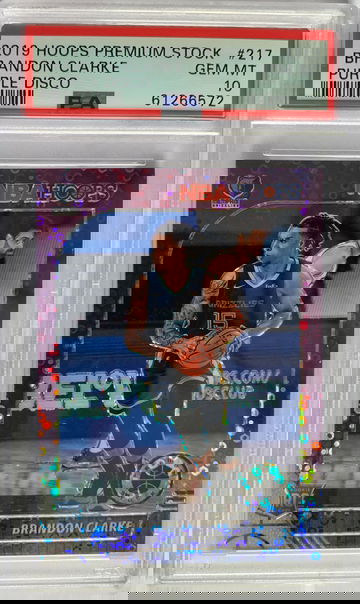 2019 Hoops Premium Stock Brandon Clarke Purple Disco PSA 10