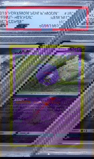 2019 Pokemon Cosmic Eclipse Koffing-Reverse Foil 76 PSA 10 Gem-Mint