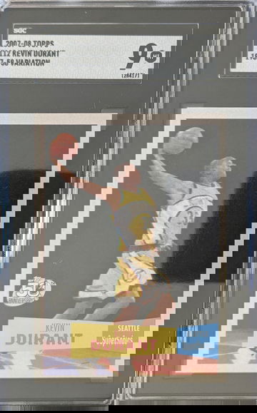 2007-2008 Topps 1957-58 Variation #112 Kevin Durant Rookie Card SGC 9