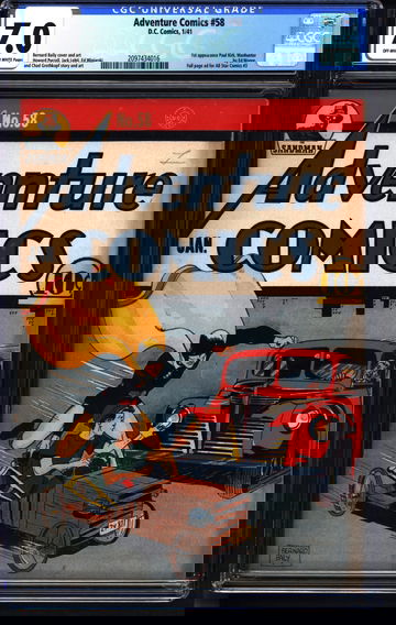 Adventure Comics #58 (1941) CGC 7.0 -- O/w to white; 1st Manhunter (Paul Kirk)