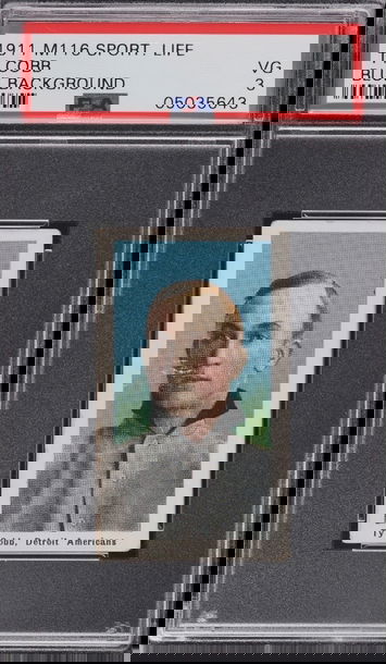 1911 M116 Sporting Life Ty Cobb Blue Background PSA 3