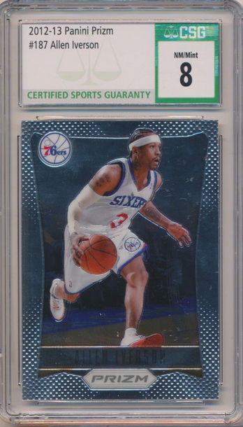 2012-13 PANINI PRIZM ALLEN IVERSON BASE #187 CSG 8