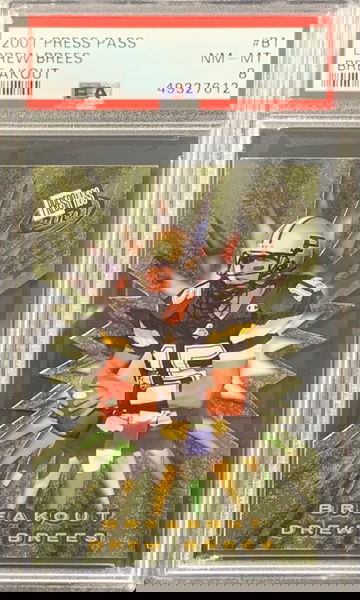 2001 Press Pass Drew Brees Breakout PSA  8