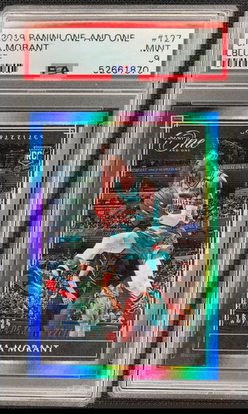 2019 Panini One And & One Ja Morant Blue /25 PSA 9 Color Match Rookie RC