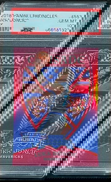 Luka Doncic 2018 Panini Chronicles Crusade Pink Prizm #55/75 #553 Rookie Card PSA GEM MINT 10 🔥🔥🔥 