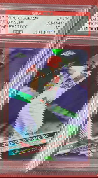 2017 Topps Chrome #179 Dexter Fowler Purple Refractor PSA 10 Gem MT