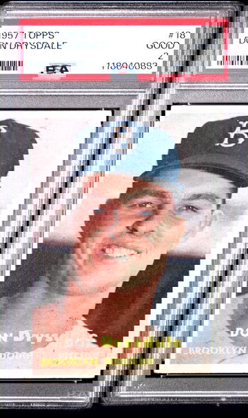 1957 Topps Don Drysdale #18 RC PSA 2