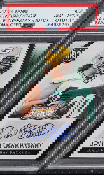 David Bakhtiari 2013 Panini Player Of The Day Auto Rookie Card RC Packers PSA 8