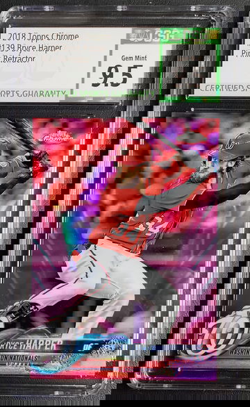 2018 Topps Chrome Pink  Refractor #139 Bryce Harper CSG 9.5 GEM MT